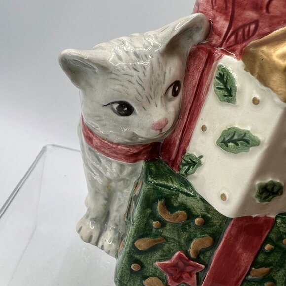 Fitz & Floyd Father Christmas Creamer Cat Kitty Christmas Gifts Vintage 1995 - Picture 2 of 6